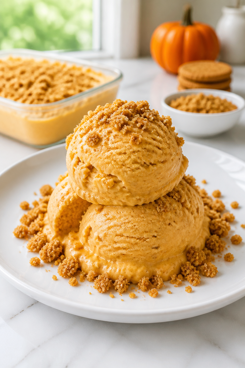 Baked Pumpkin Ice Cream No Churn