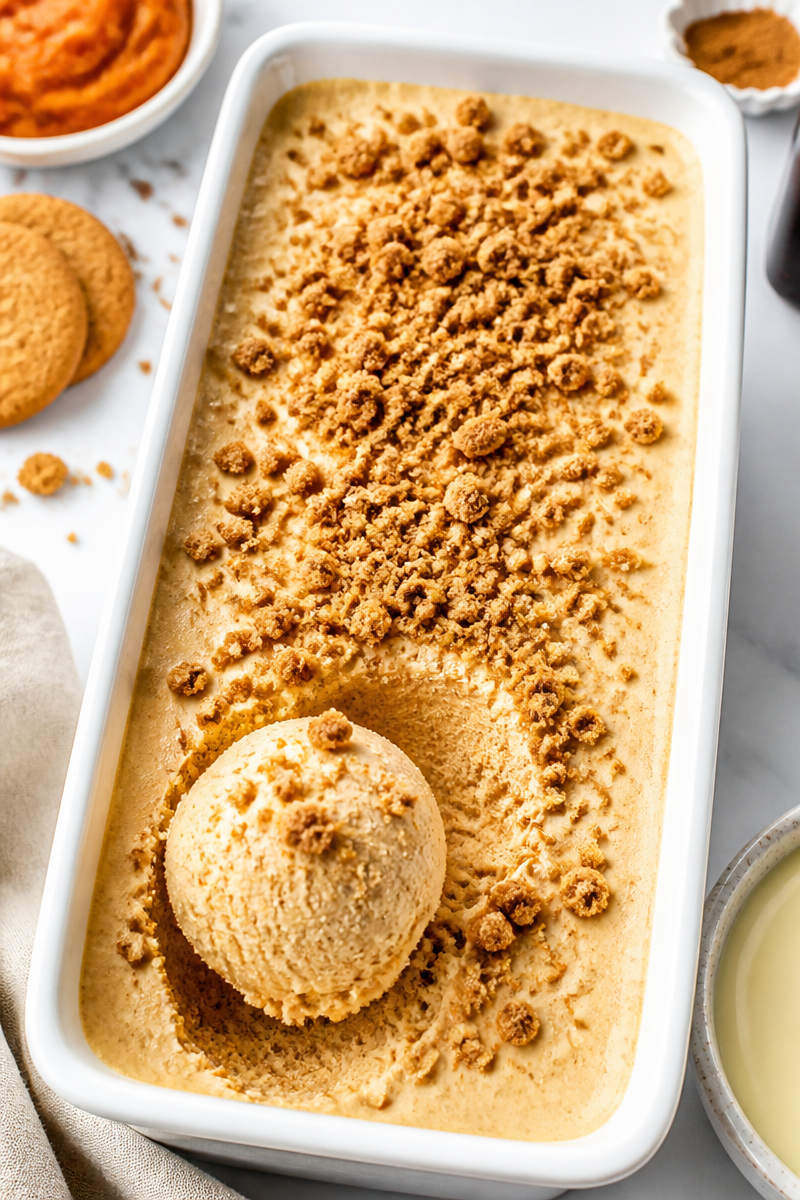 Baked Pumpkin Ice Cream No Churn