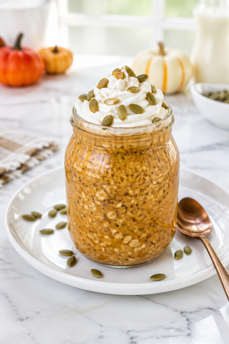 Baked Pumpkin Overnight Oat Jar Baked Pumpkin Overnight Oat Jar