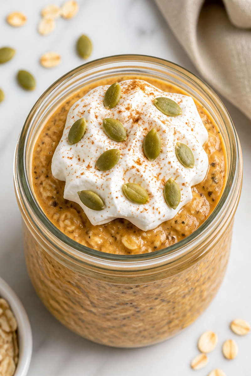Baked Pumpkin Overnight Oat Jar Baked Pumpkin Overnight Oat Jar