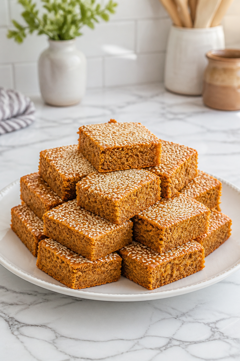 Baked Pumpkin Tahini Blondie Sesame Baked Pumpkin Tahini Blondie Sesame