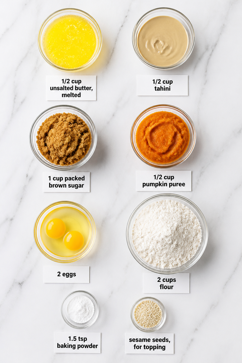 Baked Pumpkin Tahini Blondie Sesame Baked Pumpkin Tahini Blondie Sesame