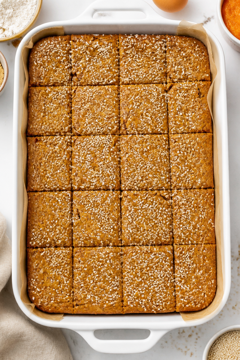 Baked Pumpkin Tahini Blondie Sesame Baked Pumpkin Tahini Blondie Sesame