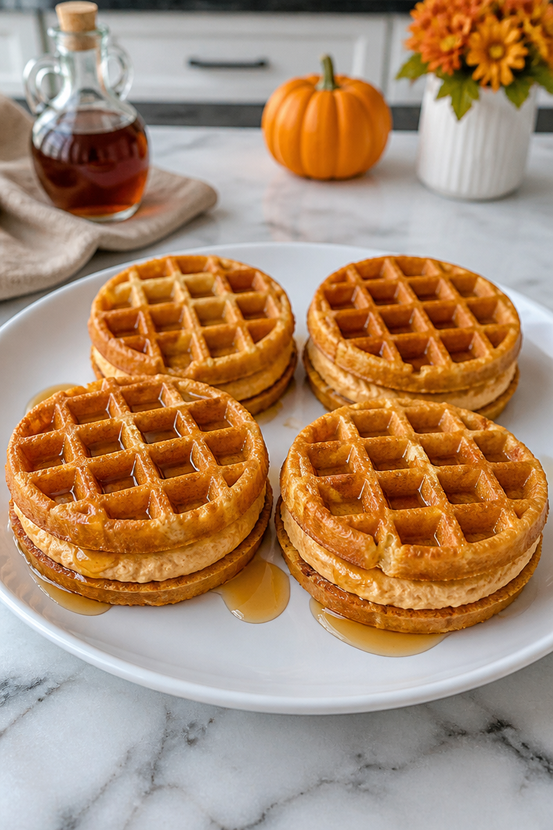 Baked Pumpkin Waffle Sandwich Cream