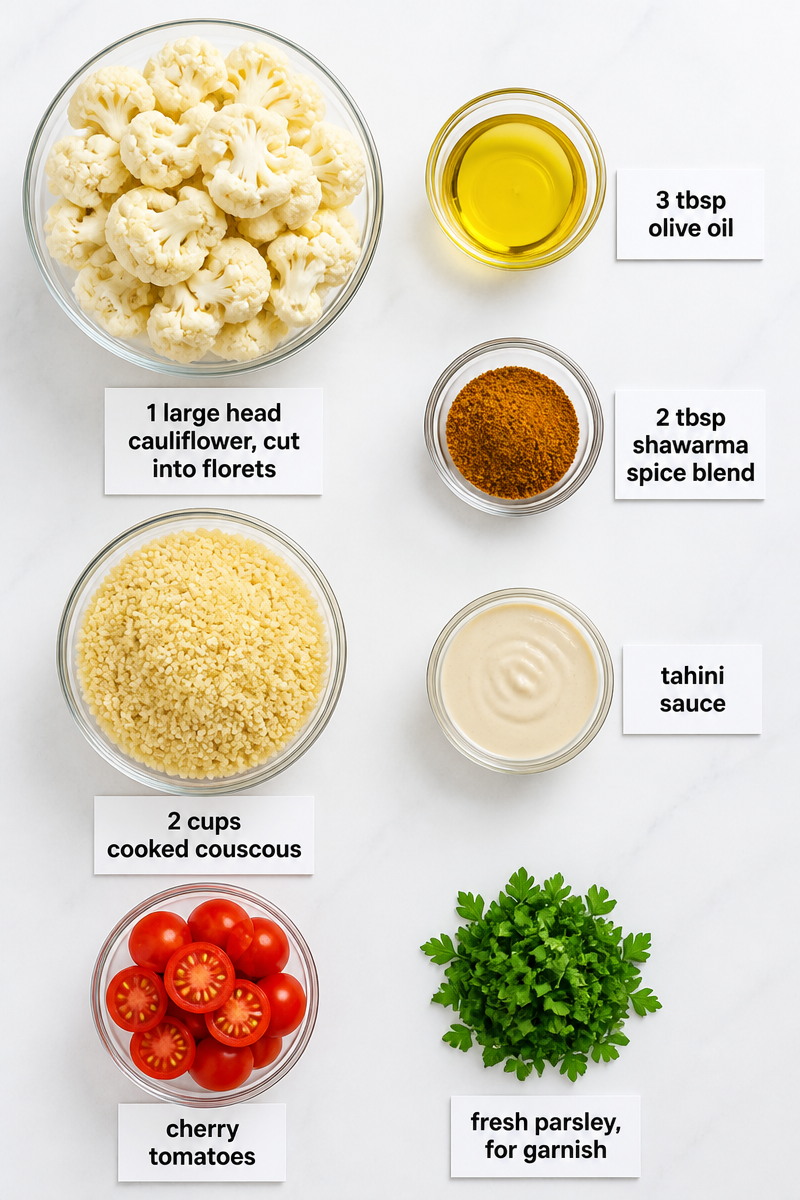 Baked Shawarma Spiced Cauliflower Bowl