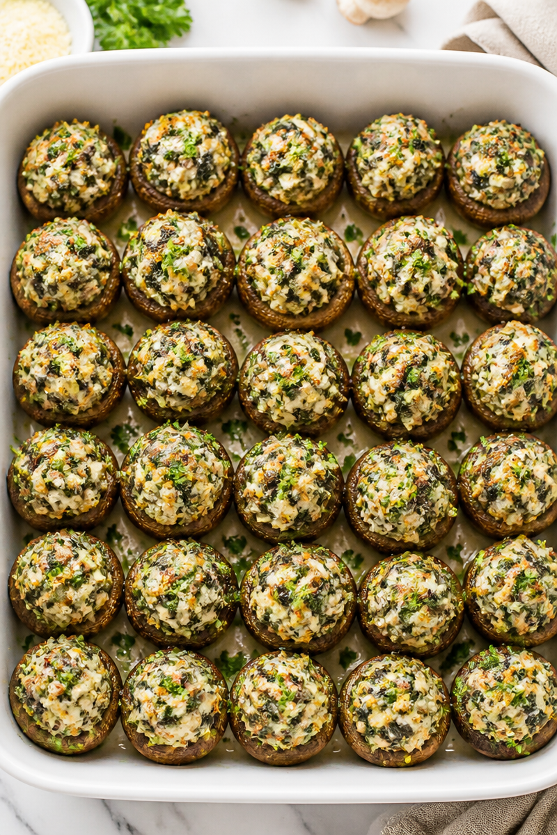Baked Spinach Feta Stuffed Mushrooms Baked Spinach Feta Stuffed Mushrooms