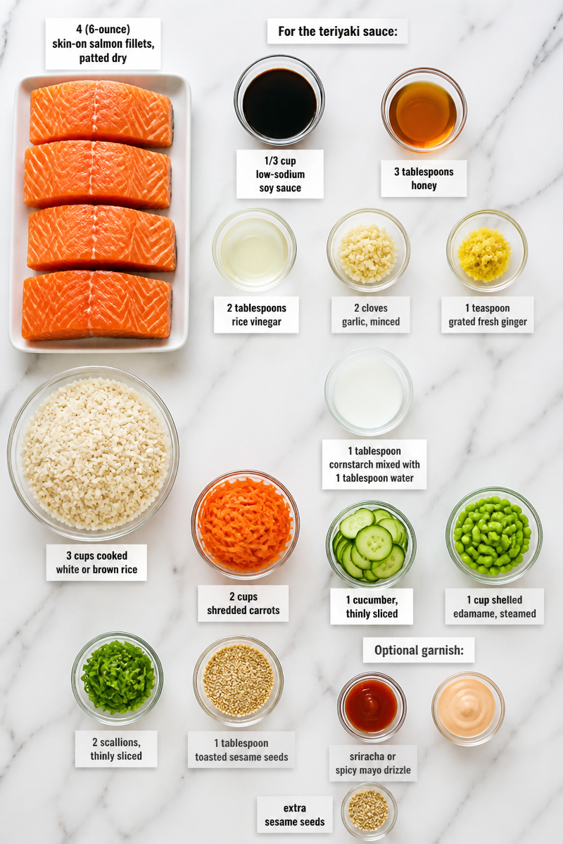 Baked Teriyaki Salmon Rice Bowl