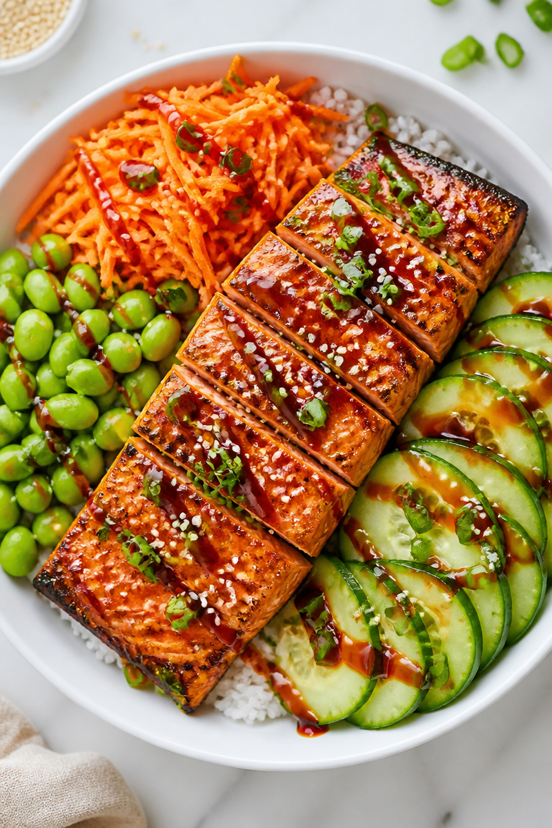 Baked Teriyaki Salmon Rice Bowl