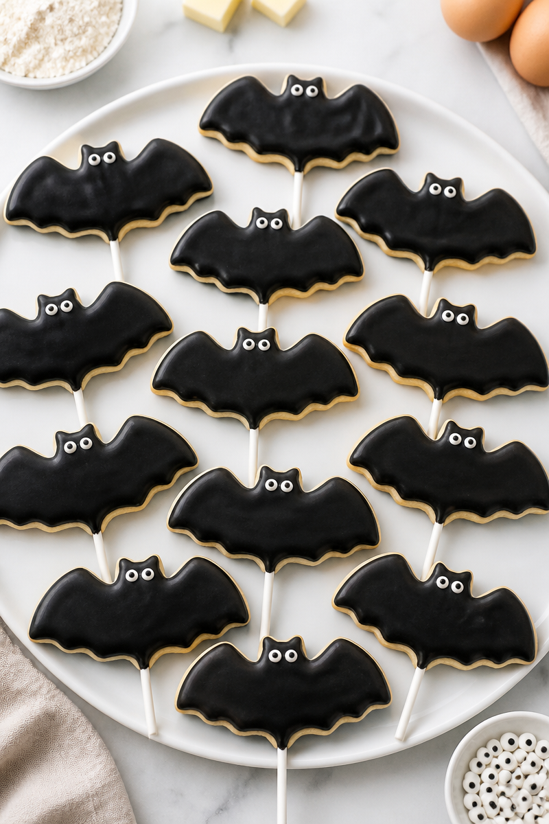 Bat Shaped Sugar Cookie Pop