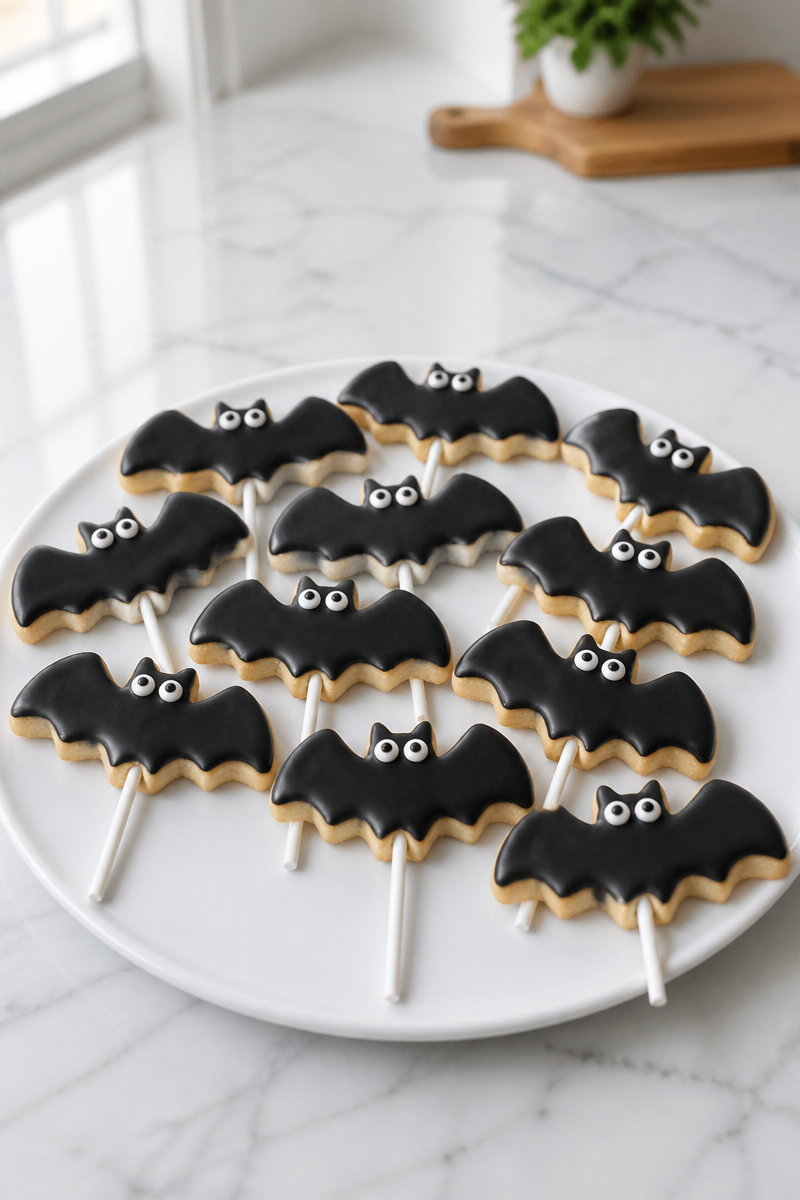 Bat Shaped Sugar Cookie Pop