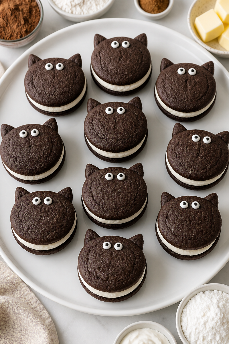 Black Cat Chocolate Halloween Whoopie