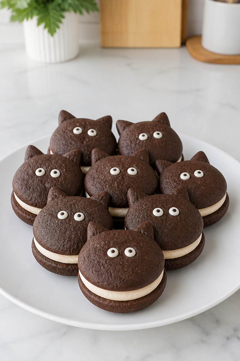 Black Cat Chocolate Halloween Whoopie
