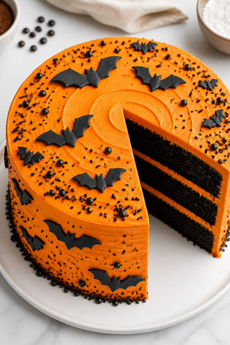 Black Velvet Halloween Layer Cake