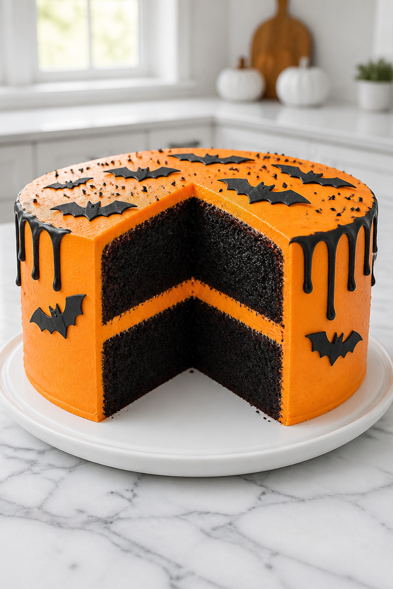 Black Velvet Halloween Layer Cake