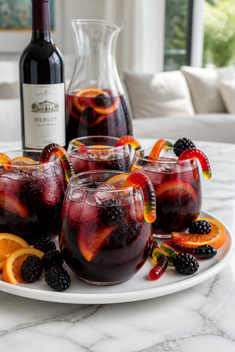 Blackberry Halloween Sangria Gummy Worms Blackberry Halloween Sangria Gummy Worms