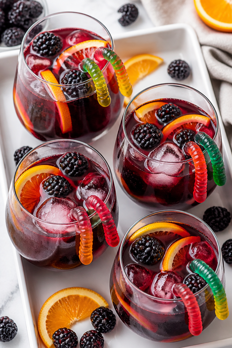 Blackberry Halloween Sangria Gummy Worms Blackberry Halloween Sangria Gummy Worms