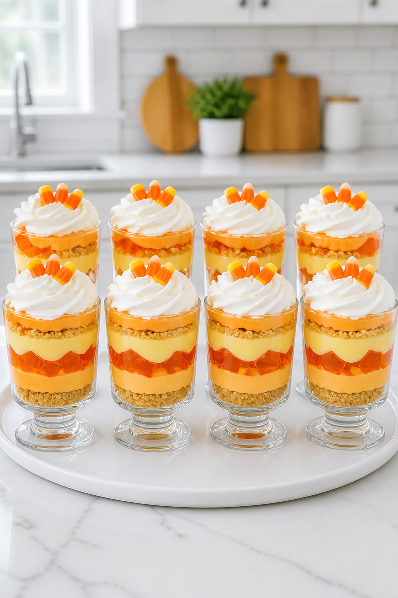 Candy Corn Parfait Cup Dessert