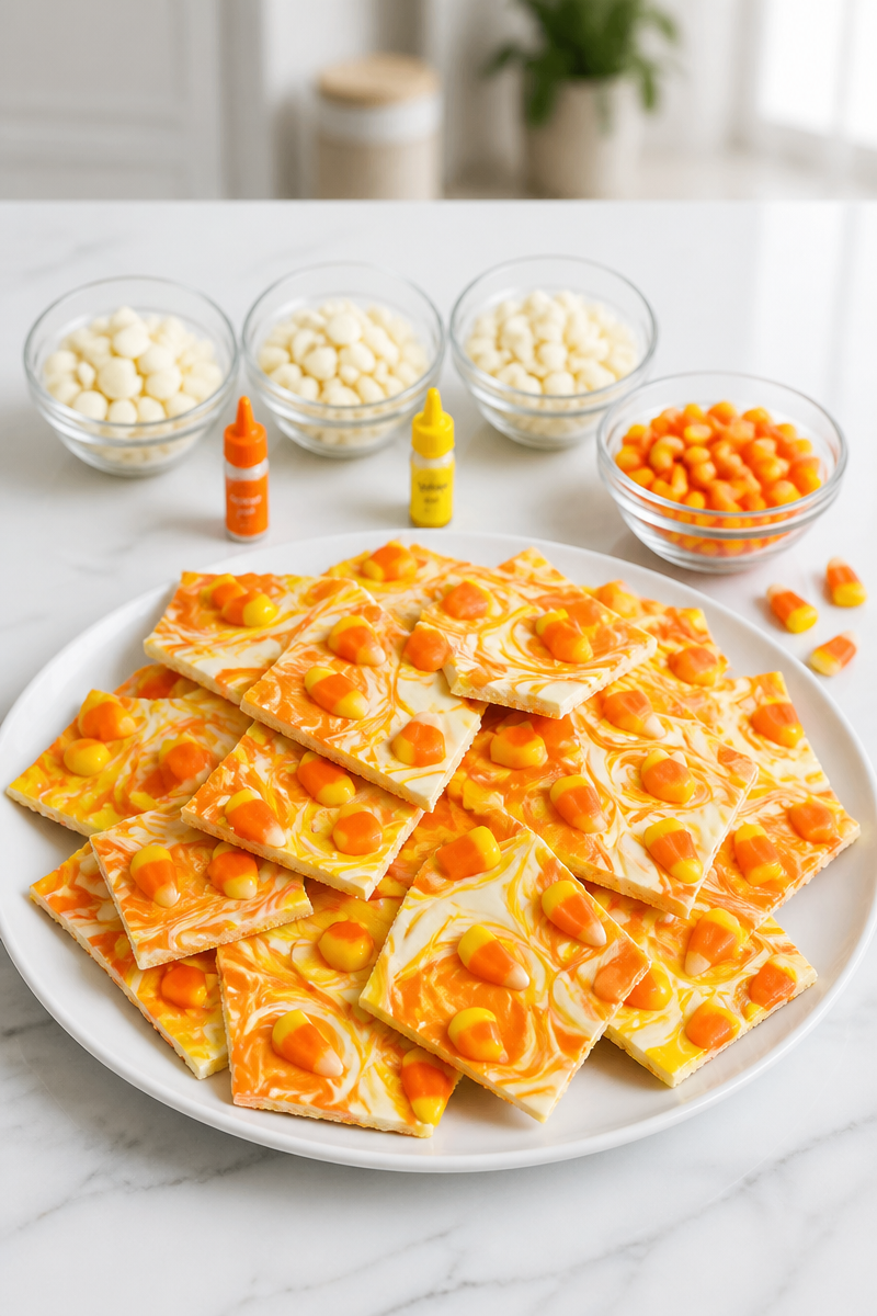 Candy Corn White Chocolate Bark Recipe Candy Corn White Chocolate Bark Recipe