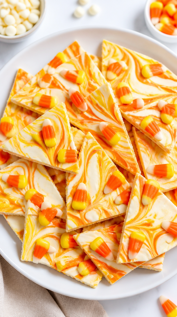 Candy Corn White Chocolate Bark Recipe Candy Corn White Chocolate Bark Recipe