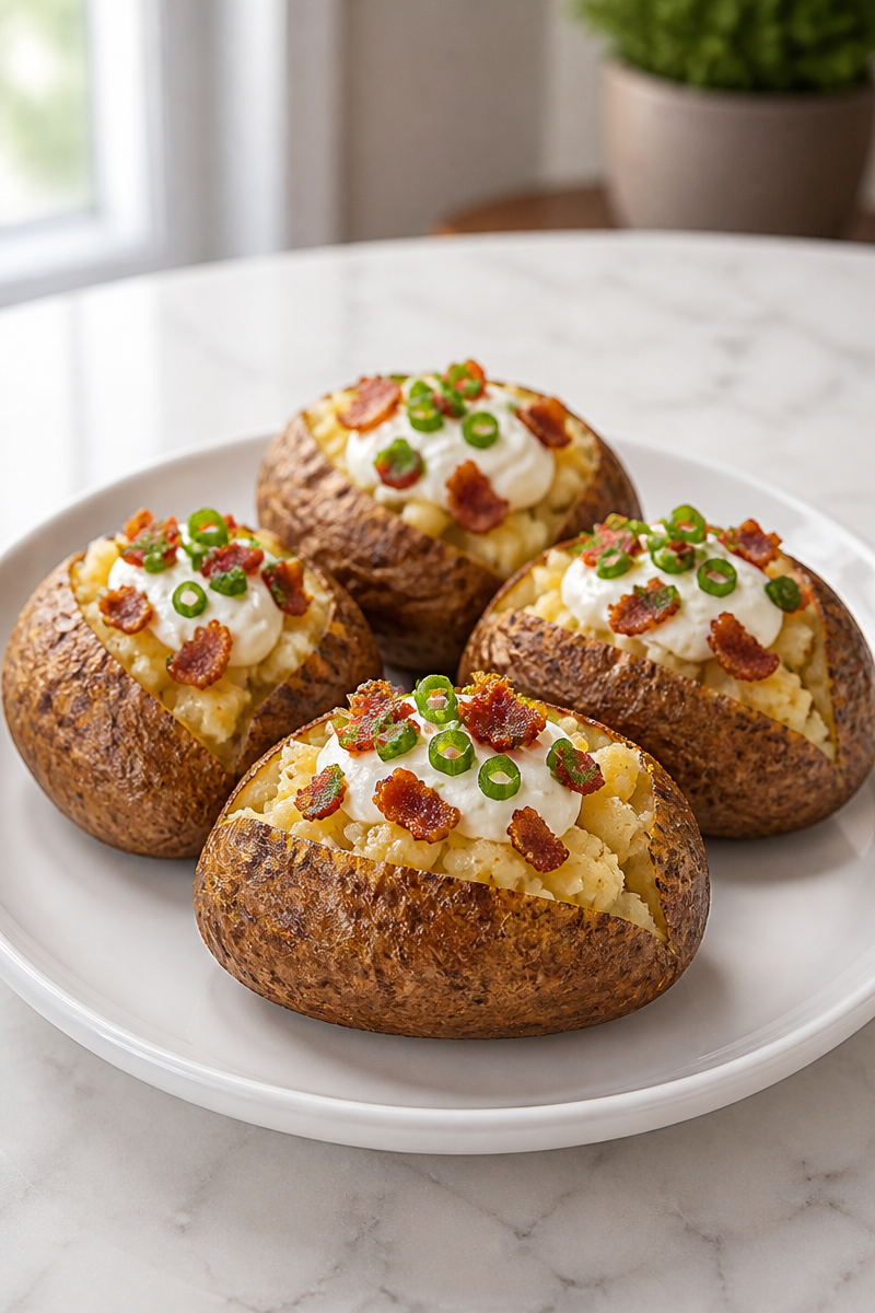 Cheese Curd Loaded Baked Potato