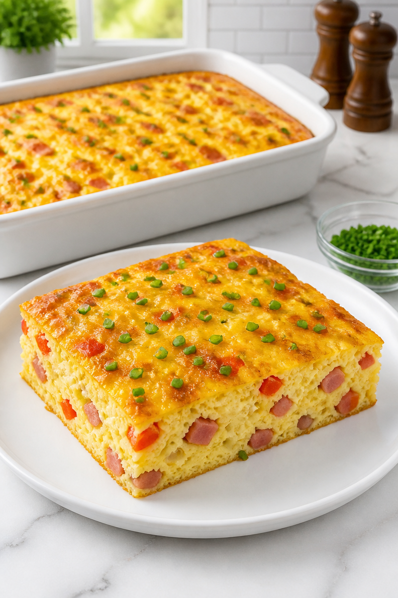 Cheesy Ham And Egg Bake Cheesy Ham And Egg Bake