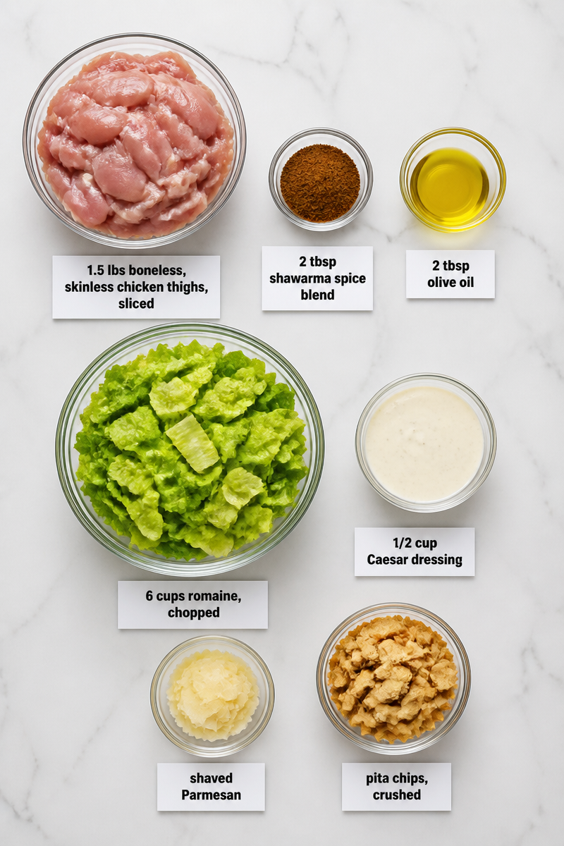 Chicken Shawarma Caesar Salad Bowl