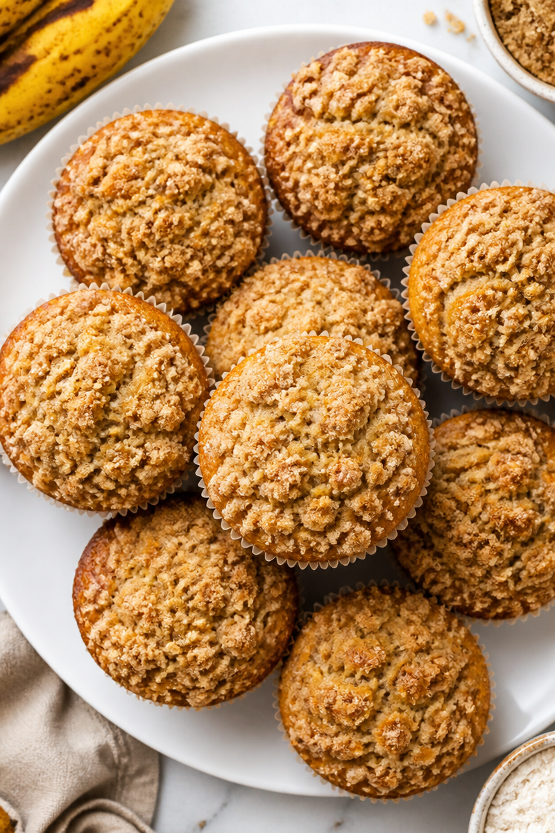 Classic Banana Muffin Streusel Crumb
