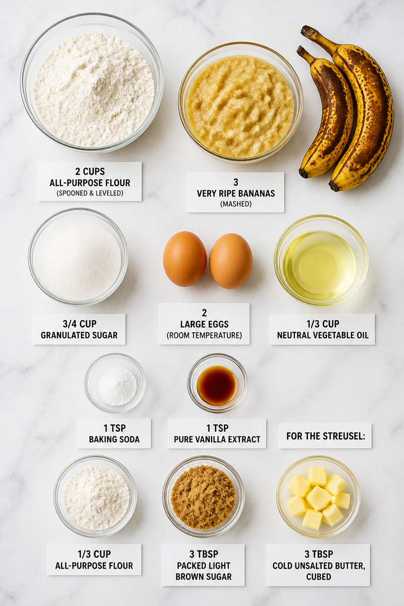 Classic Banana Muffin Streusel Crumb