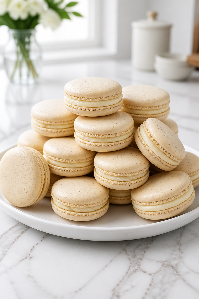 Classic French Vanilla Bean Macarons Classic French Vanilla Bean Macarons