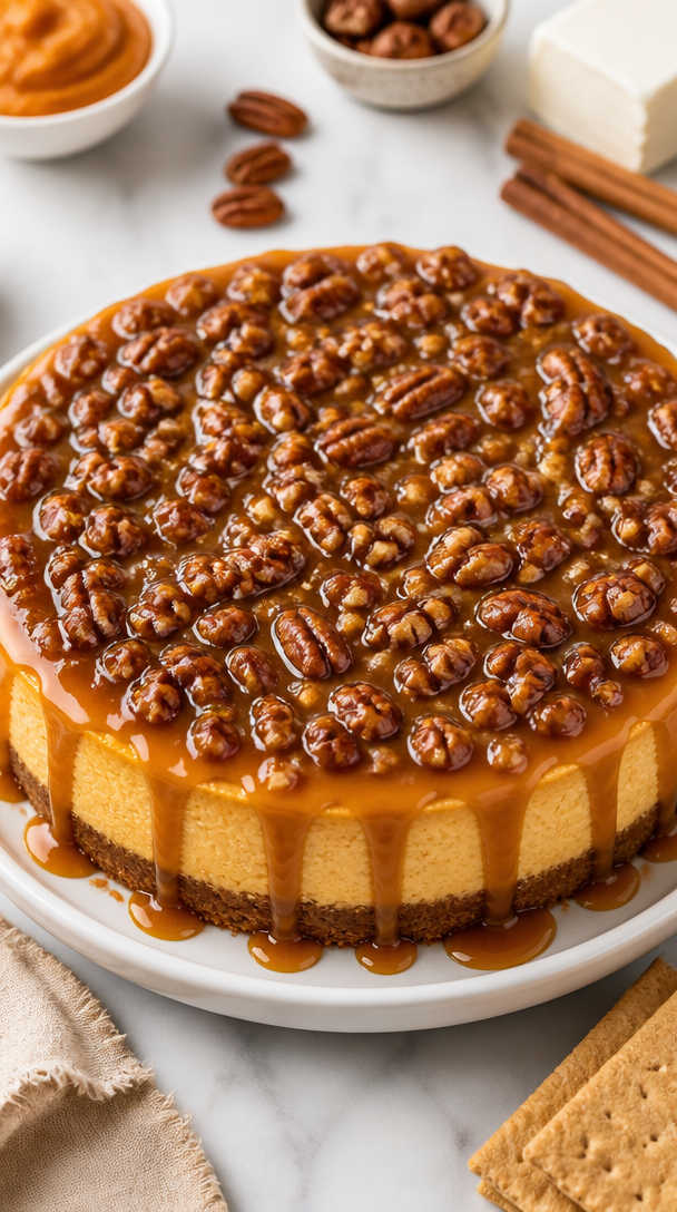 Classic Pumpkin Cheesecake Praline Topping Classic Pumpkin Cheesecake Praline Topping