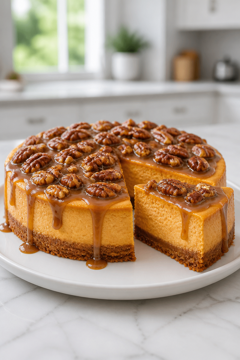 Classic Pumpkin Cheesecake Praline Topping Classic Pumpkin Cheesecake Praline Topping