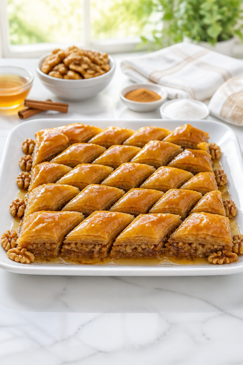 Classic Walnut Baklava Honey Syrup Classic Walnut Baklava Honey Syrup