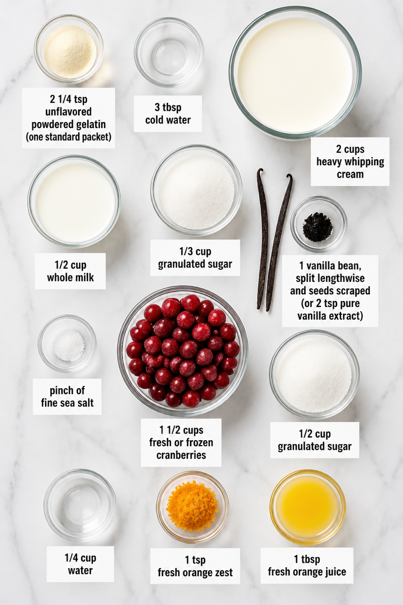 Cranberry Vanilla Bean Panna Cotta