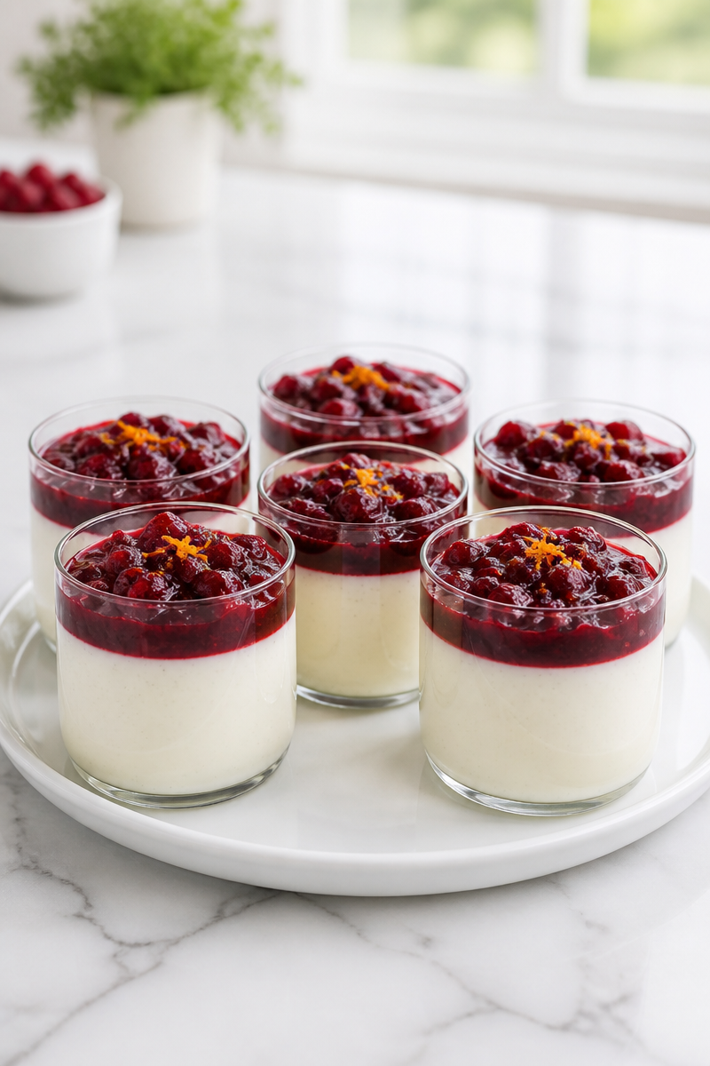Cranberry Vanilla Bean Panna Cotta