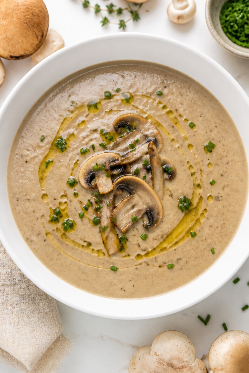 Creamy Mushroom Bisque Truffle Oil