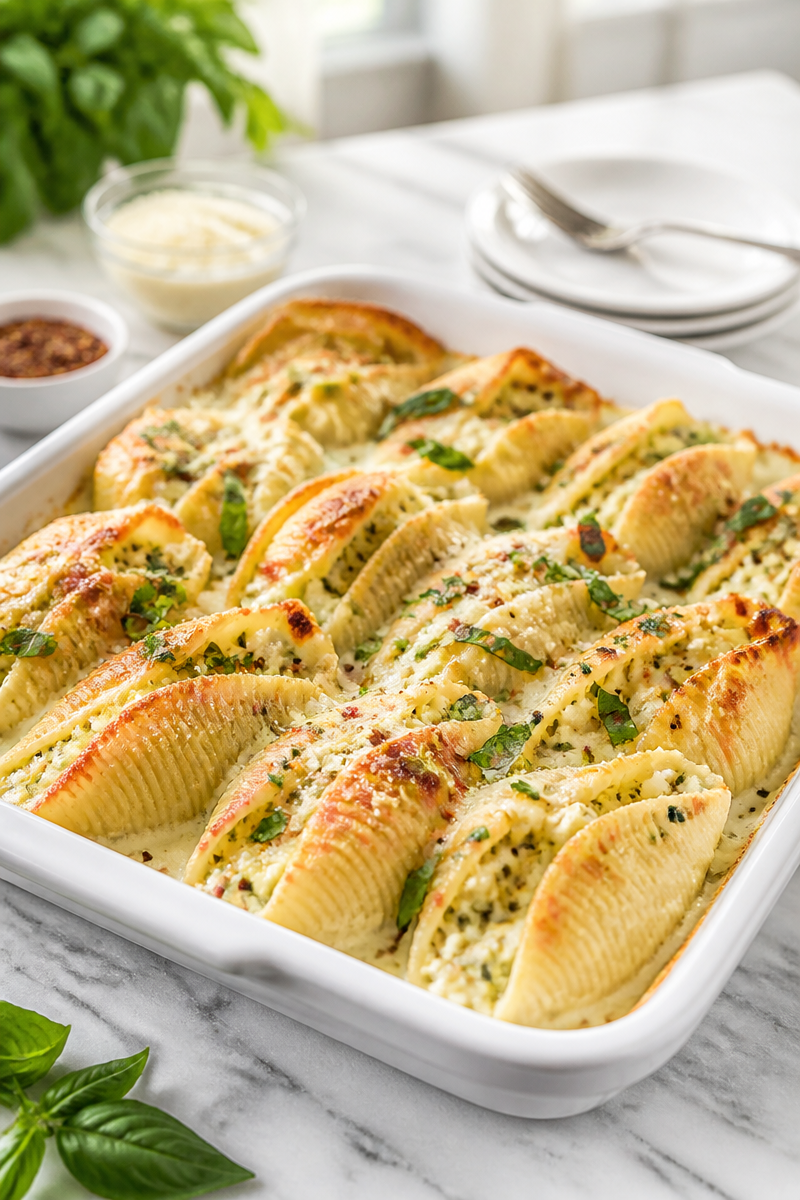 Creamy Pesto Chicken Stuffed Shells Creamy Pesto Chicken Stuffed Shells