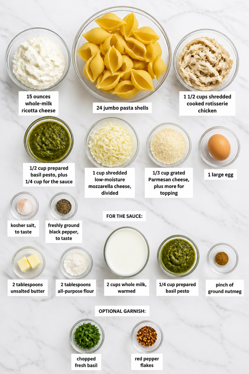 Creamy Pesto Chicken Stuffed Shells Creamy Pesto Chicken Stuffed Shells