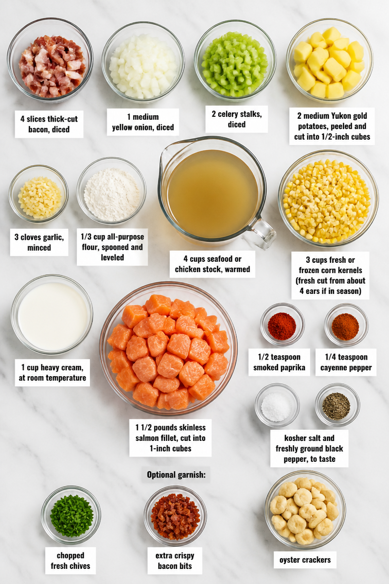 Creamy Salmon Corn Chowder Bowl