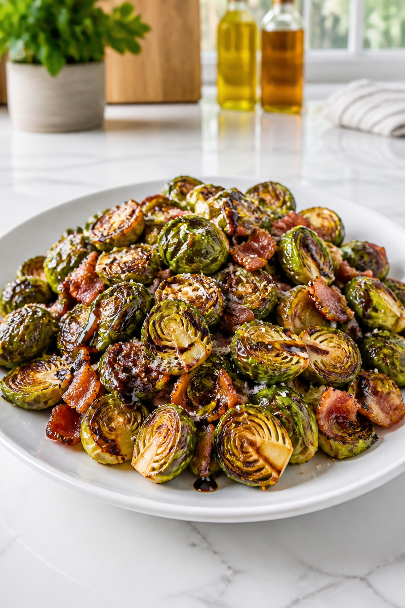 Crispy Air Fryer Brussels Sprout Bacon