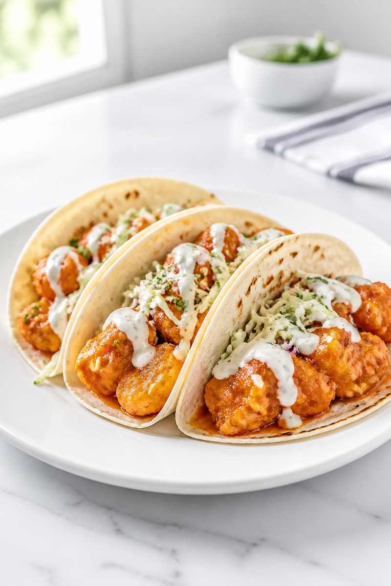 Crispy Baked Buffalo Cauliflower Taco Crispy Baked Buffalo Cauliflower Taco
