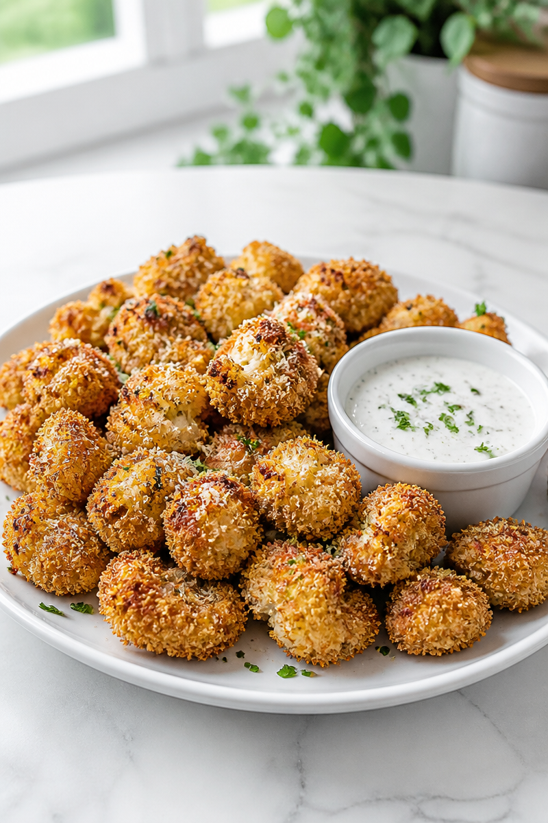 Crispy Baked Cauliflower Popcorn Bite Crispy Baked Cauliflower Popcorn Bite
