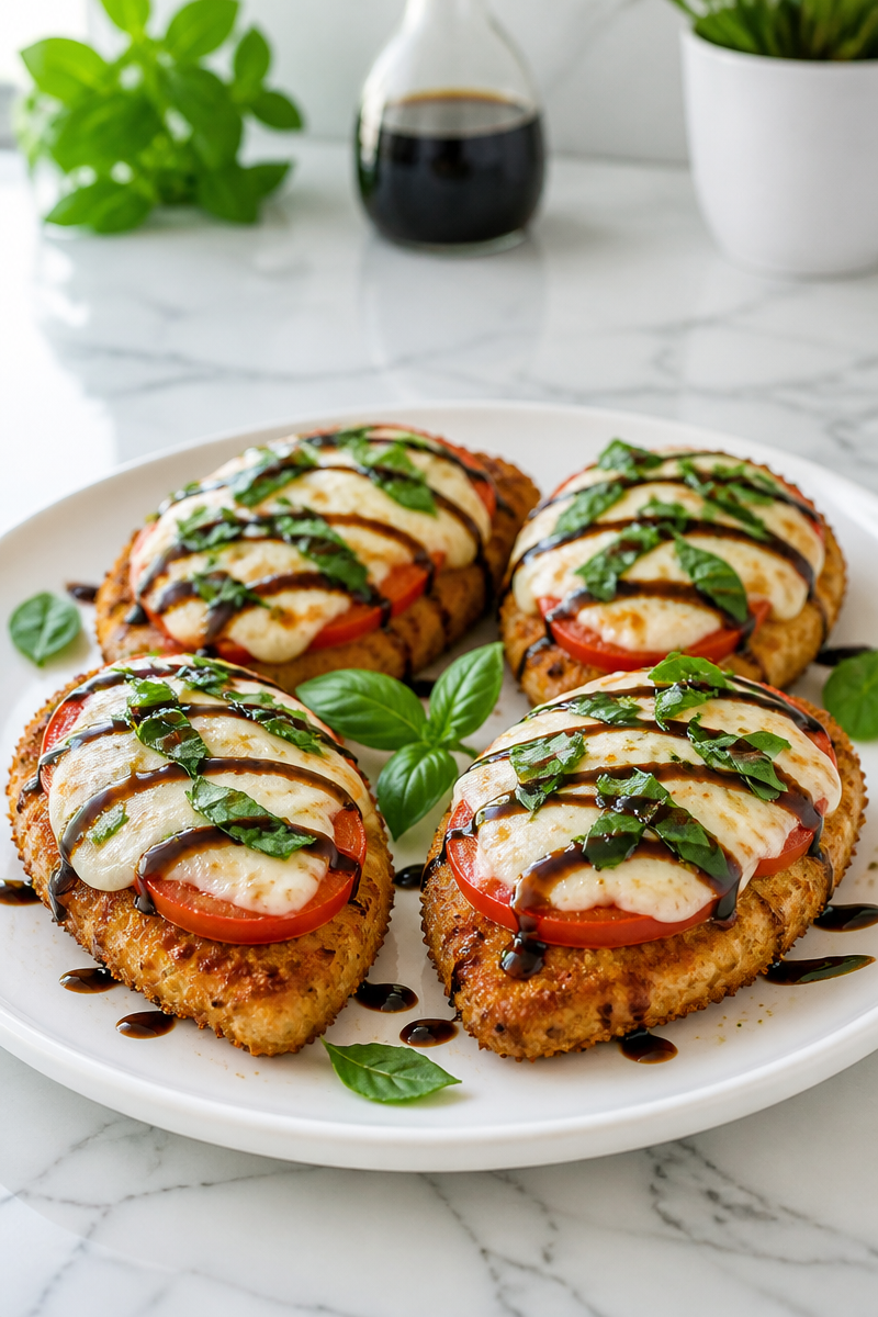Crispy Baked Chicken Caprese Balsamic