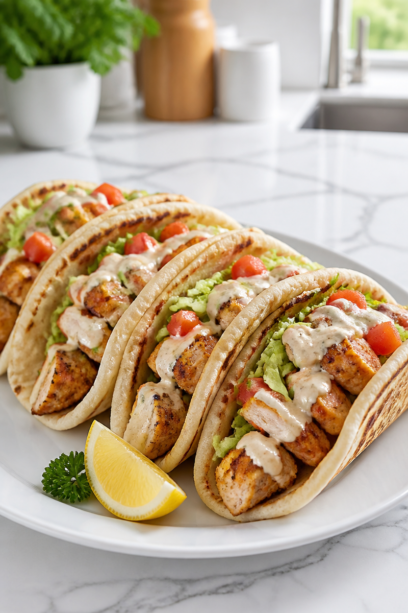 Crispy Baked Chicken Shawarma Pita Crispy Baked Chicken Shawarma Pita