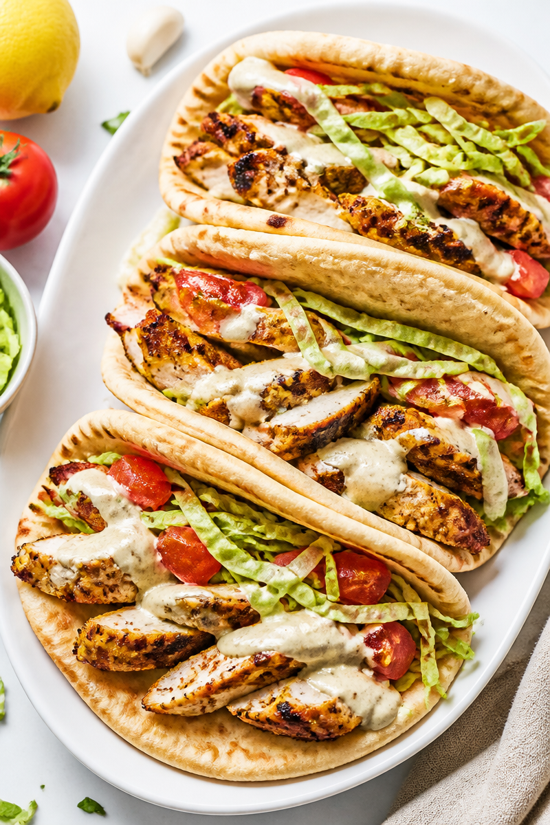 Crispy Baked Chicken Shawarma Pita Crispy Baked Chicken Shawarma Pita