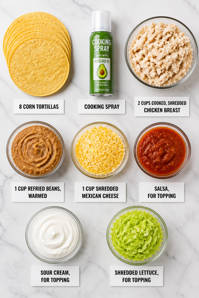 Crispy Baked Chicken Tostada Bean Bite