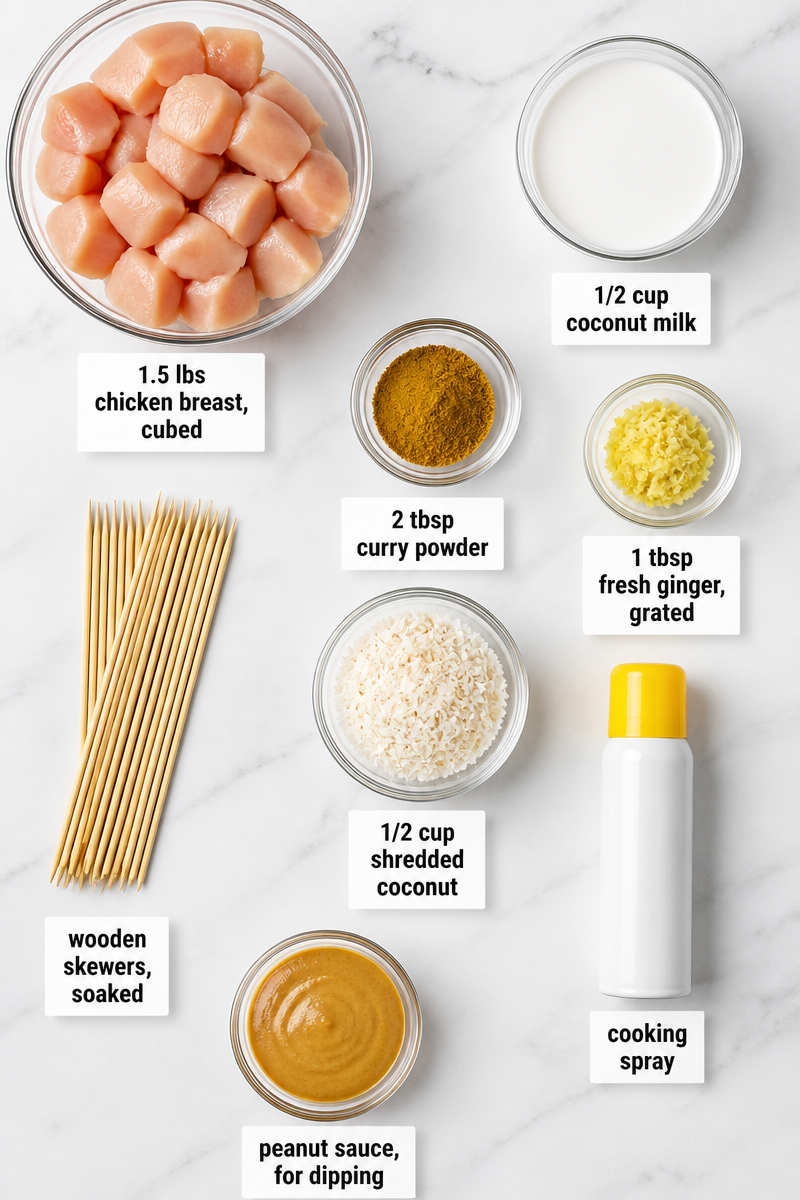 Crispy Baked Coconut Chicken Curry Skewer Crispy Baked Coconut Chicken Curry Skewer