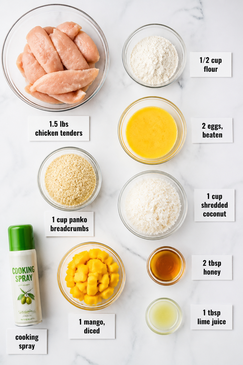 Crispy Baked Coconut Chicken Tender Mango