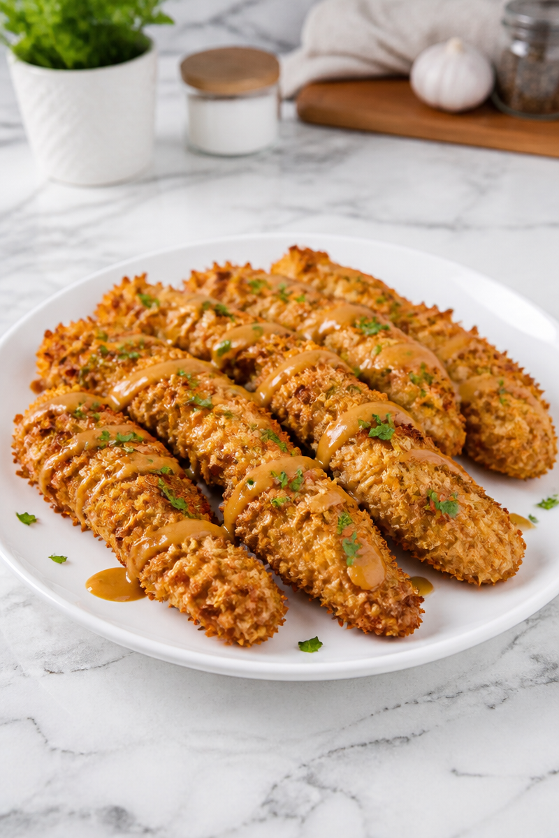 Crispy Baked Coconut Curry Chicken Tender Crispy Baked Coconut Curry Chicken Tender