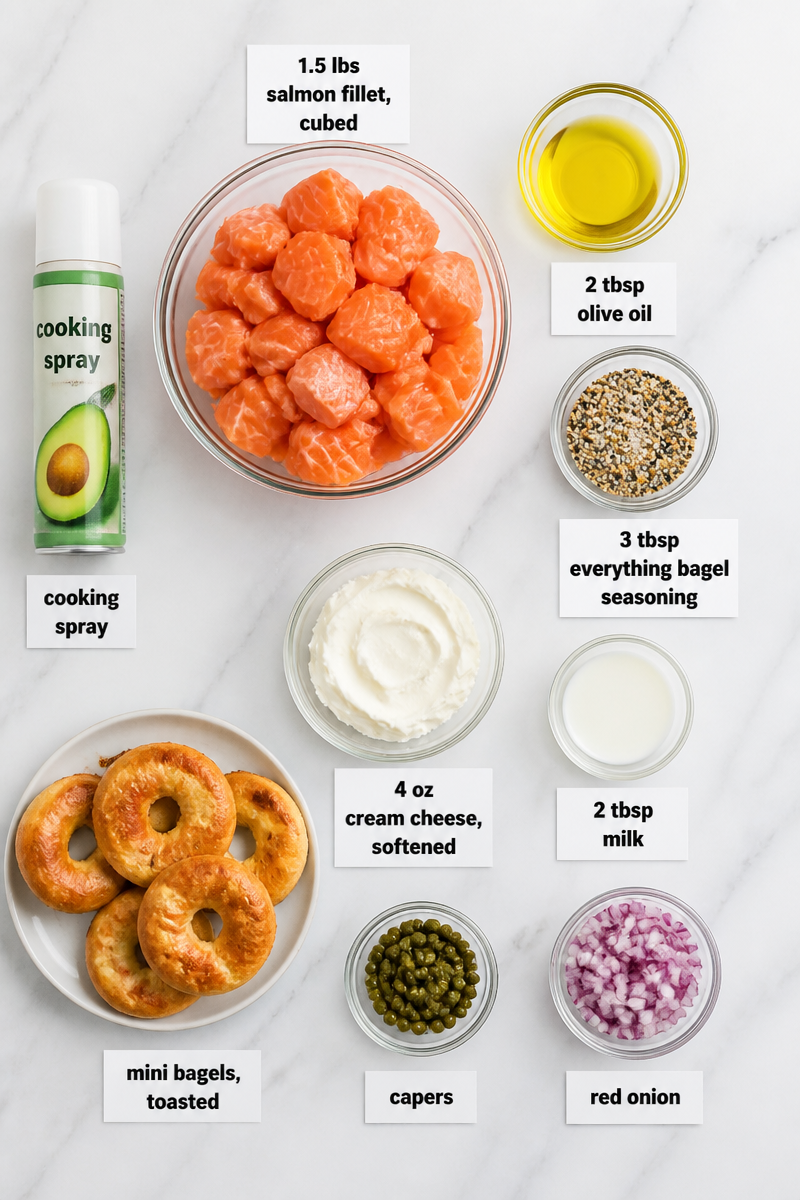 Crispy Baked Salmon Bagel Bite Crispy Baked Salmon Bagel Bite