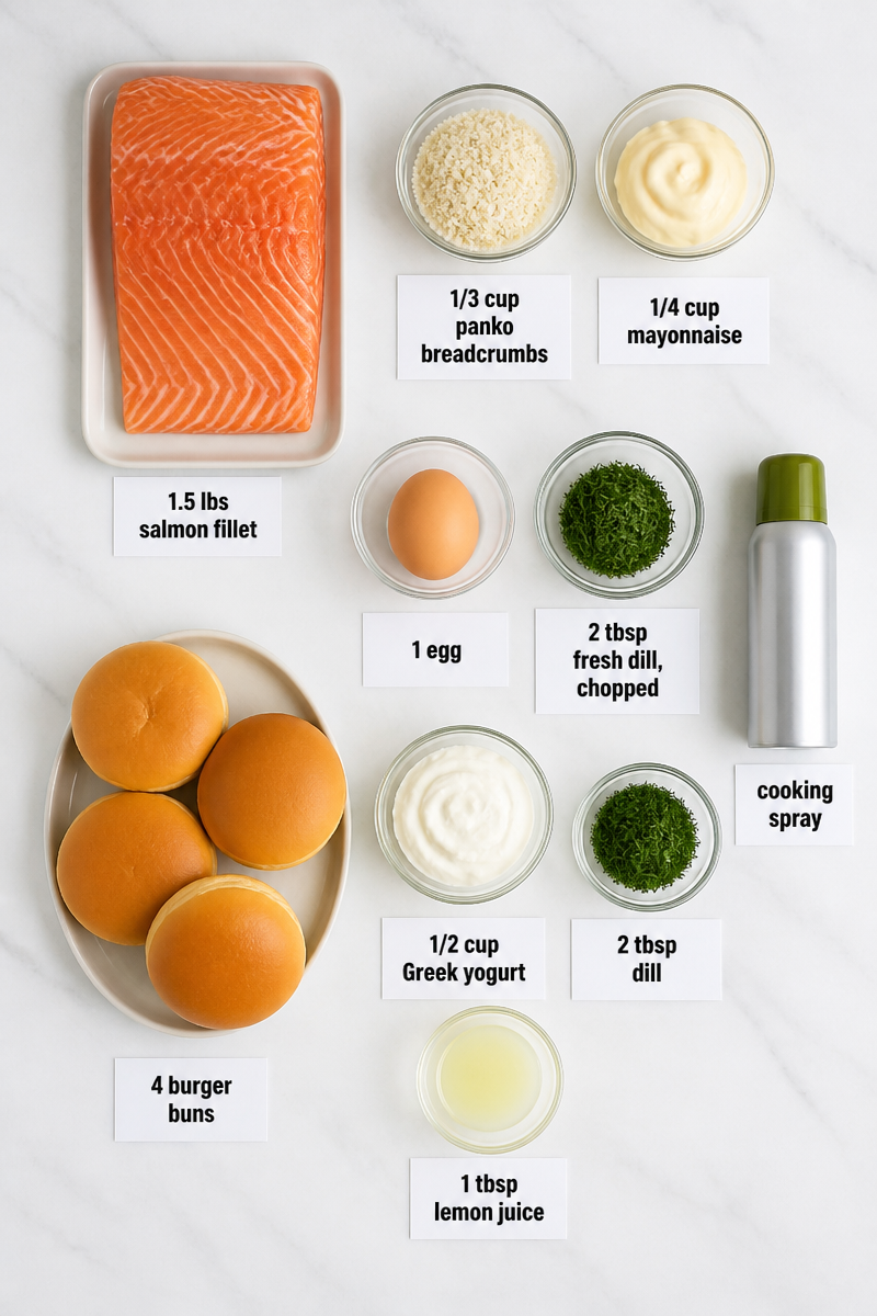 Crispy Baked Salmon Burger Dill Sauce